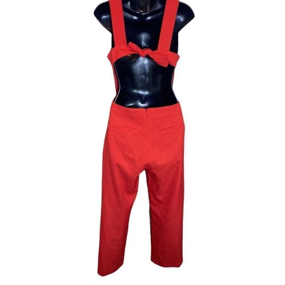 Lavish Alice red pantsuit jumpsuit open back w zipper and tie cherry red - Picture 4 of 6